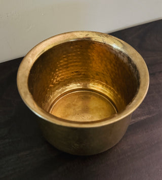 Vintage Hammered Brass Planter Pot