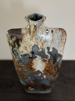 Brutalist Style Volcanic Drip Glaze Vase