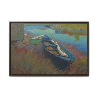 "Boats at Rest"  Framed Canvas Print