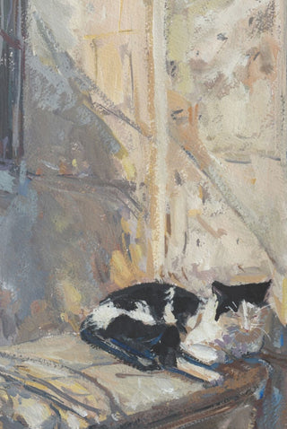"Cat's Dream" | Framed Canvas Print
