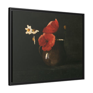 "Flowers: Poppies and Daisies" | Framed Canvas Print