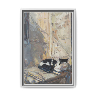 "Cat's Dream" | Framed Canvas Print