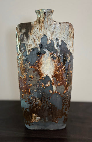Brutalist Style Volcanic Drip Glaze Vase