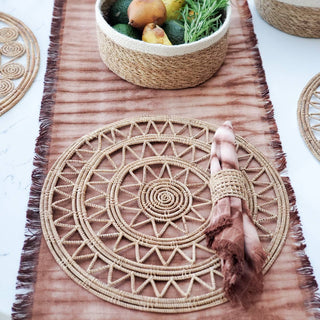 Handwoven Palm Fiber Napkin Ring | Set of Four