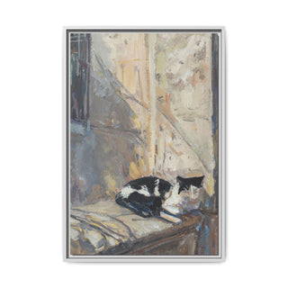 "Cat's Dream" | Framed Canvas Print