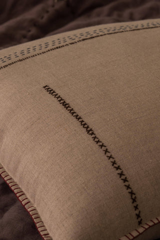 Stitched Linen Pillow | Oatmeal