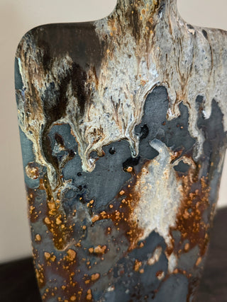Brutalist Style Volcanic Drip Glaze Vase