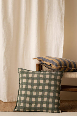 Checkered Linen Pillow | Olive