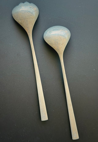 Norwegian Pewter Vintage Salad Servers