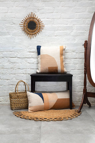 Handmade Geo Shapes Lumbar Pillow | Earth