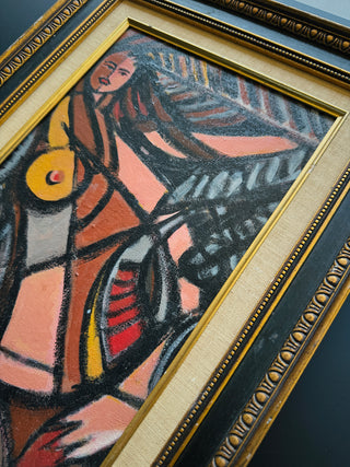 Cubist Woman | Framed Original Oil Painting