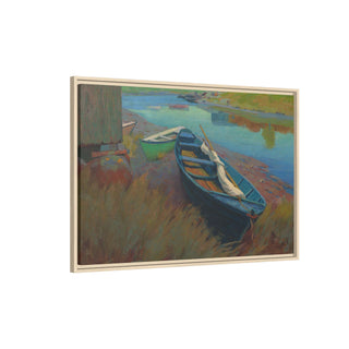 "Boats at Rest"  Framed Canvas Print