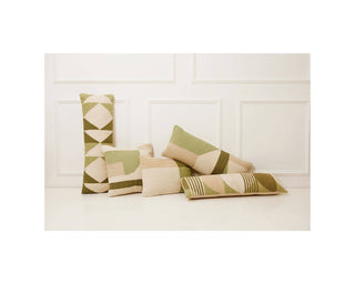 Handmade Geo Shapes Lumbar Pillow | Sage Green