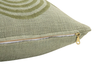Block Printed Waves Throw Pillow | Sage Green, 18x18