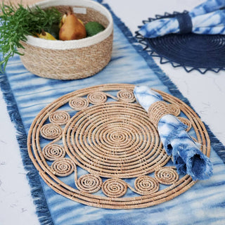 Handwoven Palm Fiber Napkin Ring | Set of Four