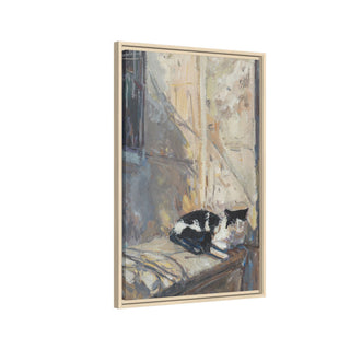"Cat's Dream" | Framed Canvas Print