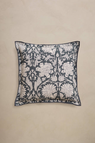 Ophelia Pillow | Block Print Floral & Stripe
