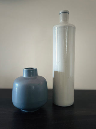 Tall & Short Gray Vases | Pair