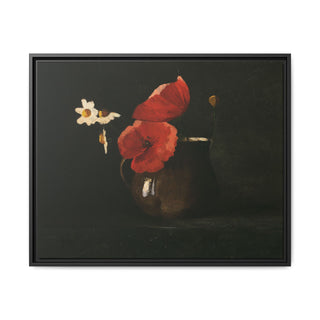 "Flowers: Poppies and Daisies" | Framed Canvas Print