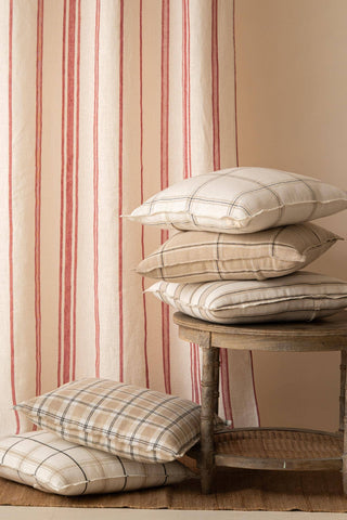 Edith | Neutral Stripe Linen Lumber Pillow