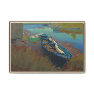 "Boats at Rest"  Framed Canvas Print