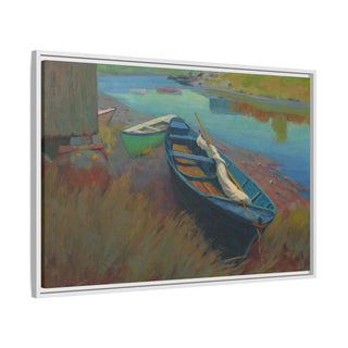 "Boats at Rest"  Framed Canvas Print