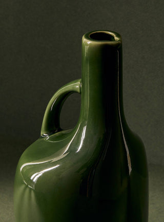 Handmade Stoneware Olive Oil Cruet | Green Glaze