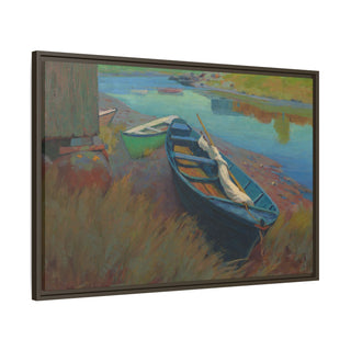 "Boats at Rest"  Framed Canvas Print