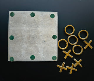 Silver Tone & Brass Vintage Tic Tac Toe Set