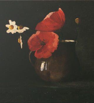 "Flowers: Poppies and Daisies" | Framed Canvas Print