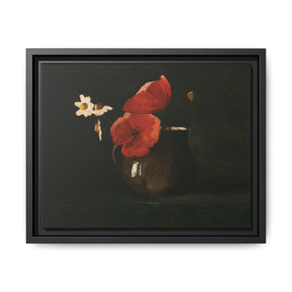 "Flowers: Poppies and Daisies" | Framed Canvas Print