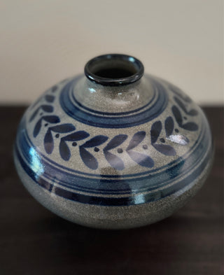 Stoneware Vase | Blue & Gray