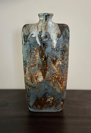 Brutalist Style Volcanic Drip Glaze Vase