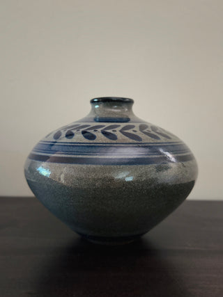 Stoneware Vase | Blue & Gray