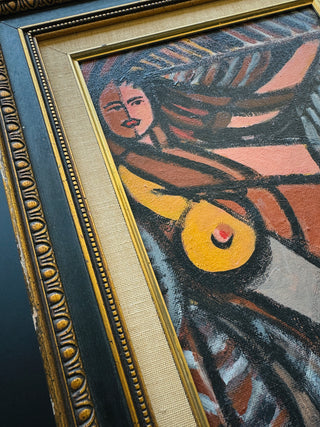 Cubist Woman | Framed Original Oil Painting