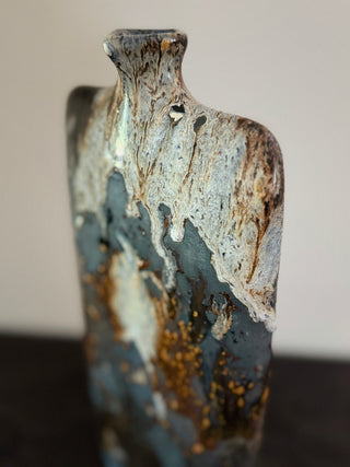 Brutalist Style Volcanic Drip Glaze Vase