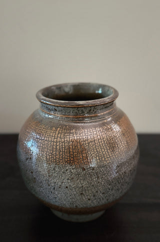 Studio Pottery Vase with Crackle Glaze