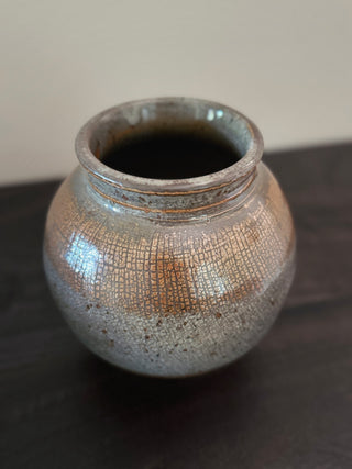 Studio Pottery Vase with Crackle Glaze