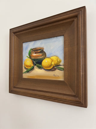 Still Life, Lemons | Original Oil Painting {Framed}