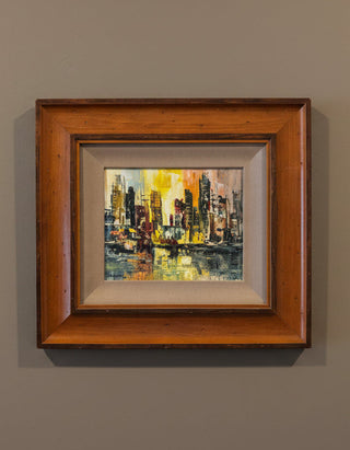 1970 Cityscape | Original Oil Painting, Signed