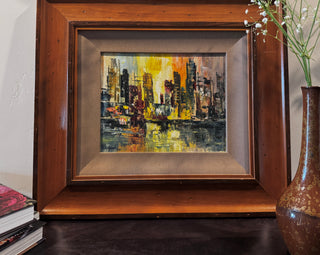 1970 Cityscape | Original Oil Painting, Signed