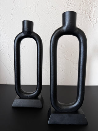 Pair of Black Taper Candle Holders