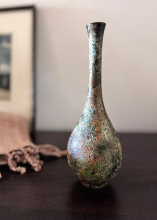Heavy Patina Bud Vase