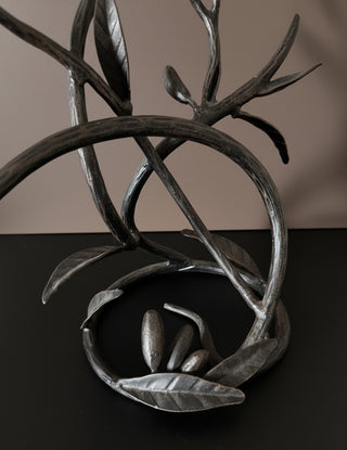 Olive Branch 3-Arm Candleholder | Forged Steel