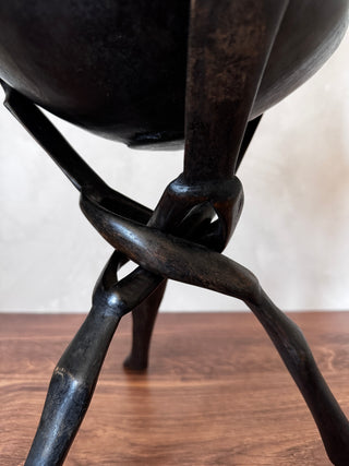 African Carved Footed Bowl