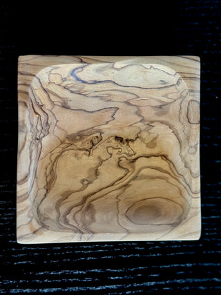 Natural Olive Wood Square Bowl | Handcrafted