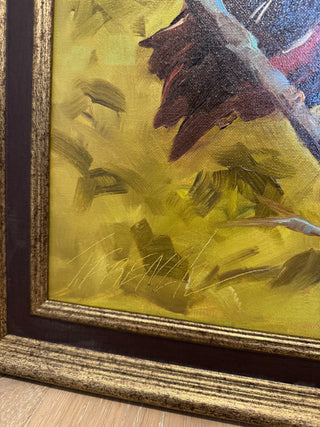 "Scarlet Tanager" | Original Oil Painting, Signed