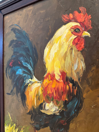 The Rooster | Framed Original Oil Painting