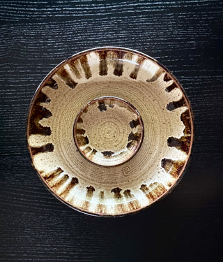 Handcrafted Stoneware Chip & Dip Dish