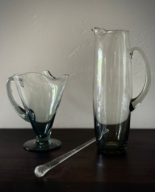 Rare Italian Smoked Glass Martini Set